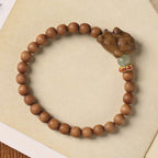 Fortune Jewel Green Sandalwood Gold Sandalwood Cute Rabbit Positive Bracelet