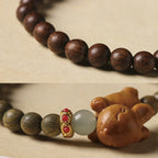 Fortune Jewel Green Sandalwood Gold Sandalwood Cute Rabbit Positive Bracelet