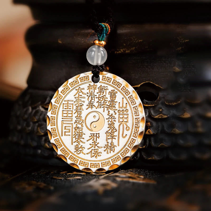Fortune Jewel Mountain Ghosts Spend Money Yin Yang Bagua Design Copper Harmony Necklace Pendant Fortune Jewel