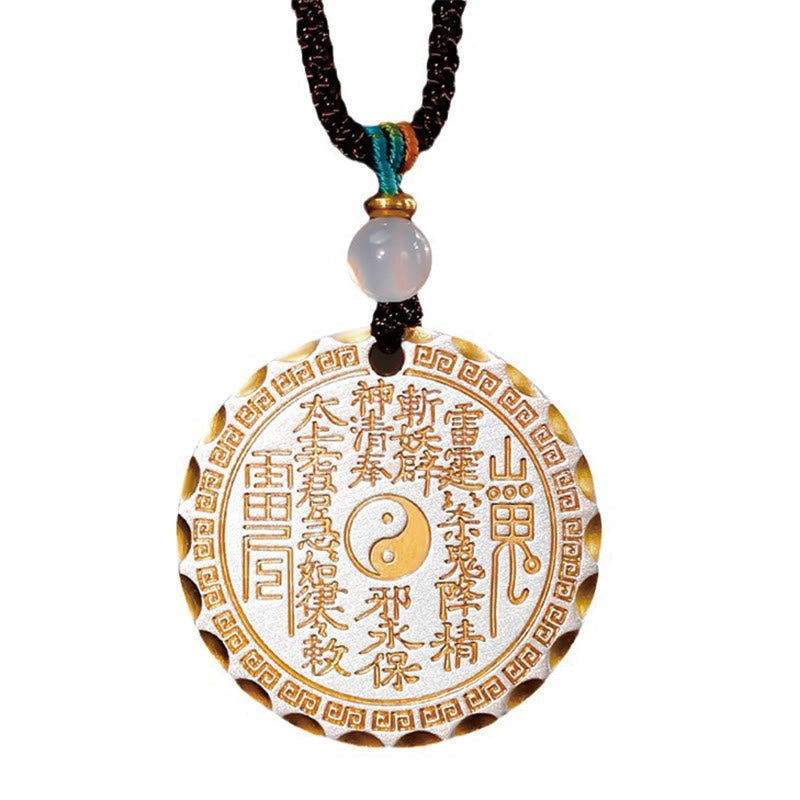Fortune Jewel Mountain Ghosts Spend Money Yin Yang Bagua Design Copper Harmony Necklace Pendant Fortune Jewel