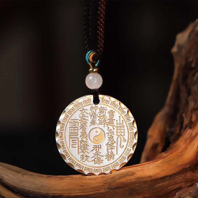 Fortune Jewel Mountain Ghosts Spend Money Yin Yang Bagua Design Copper Harmony Necklace Pendant Fortune Jewel