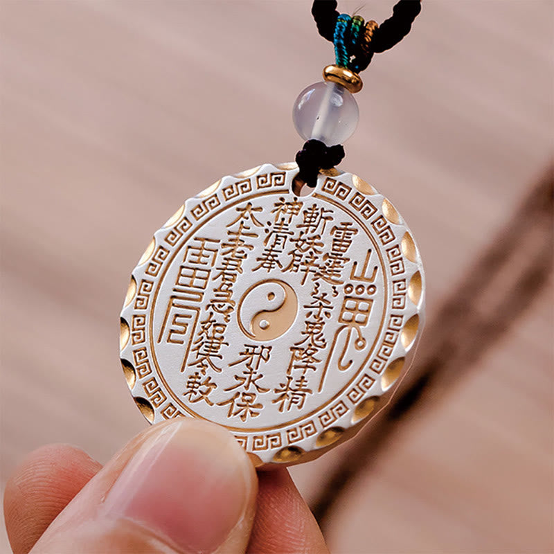 Fortune Jewel Mountain Ghosts Spend Money Yin Yang Bagua Design Copper Harmony Necklace Pendant Fortune Jewel
