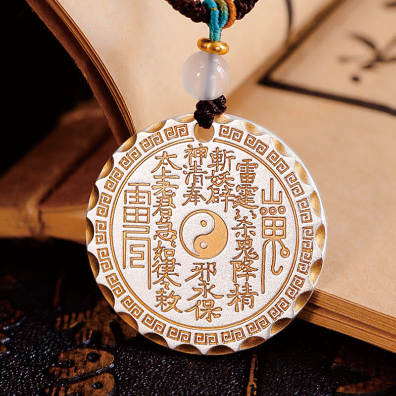 Fortune Jewel Mountain Ghosts Spend Money Yin Yang Bagua Design Copper Harmony Necklace Pendant Fortune Jewel