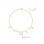 Fortune Jewel 925 Sterling Silver Zircon Little Pepper Charm Protection Anklet