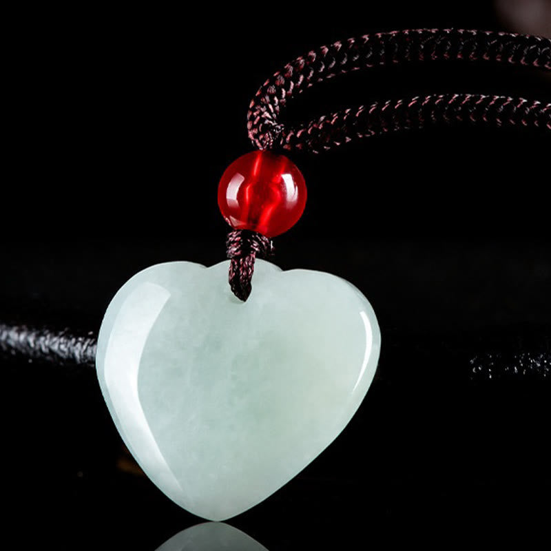 Fortune Jewel Jade Heart Prosperity Necklace Pendant