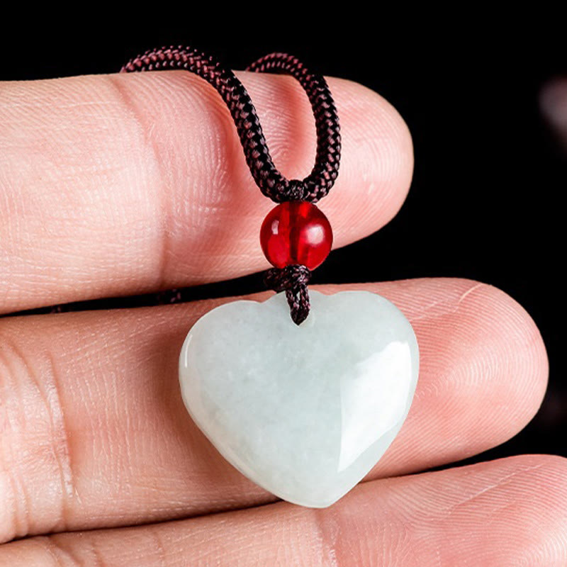 Fortune Jewel Jade Heart Prosperity Necklace Pendant