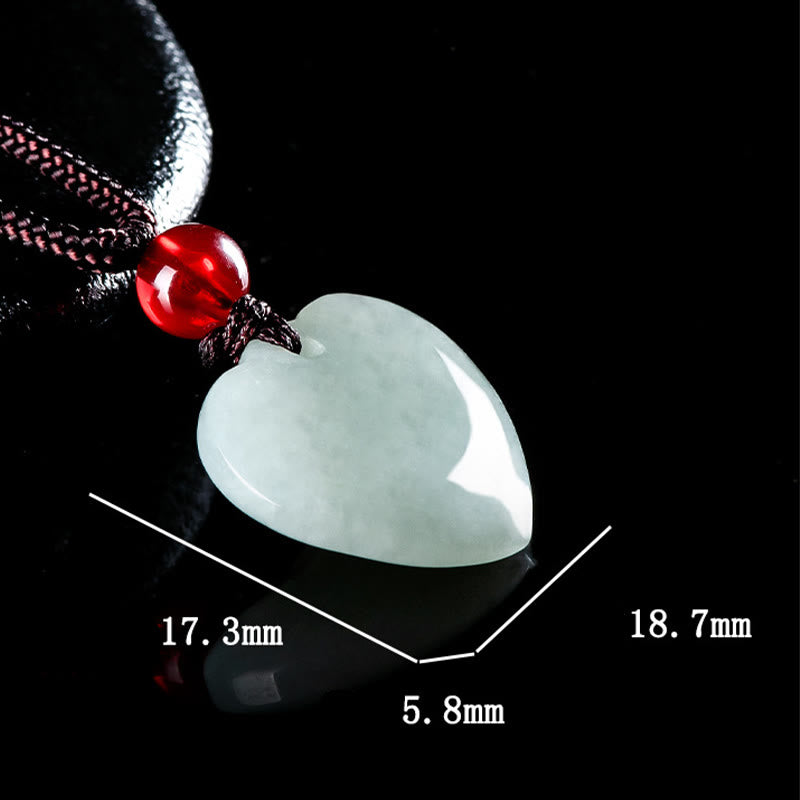 Fortune Jewel Jade Heart Prosperity Necklace Pendant