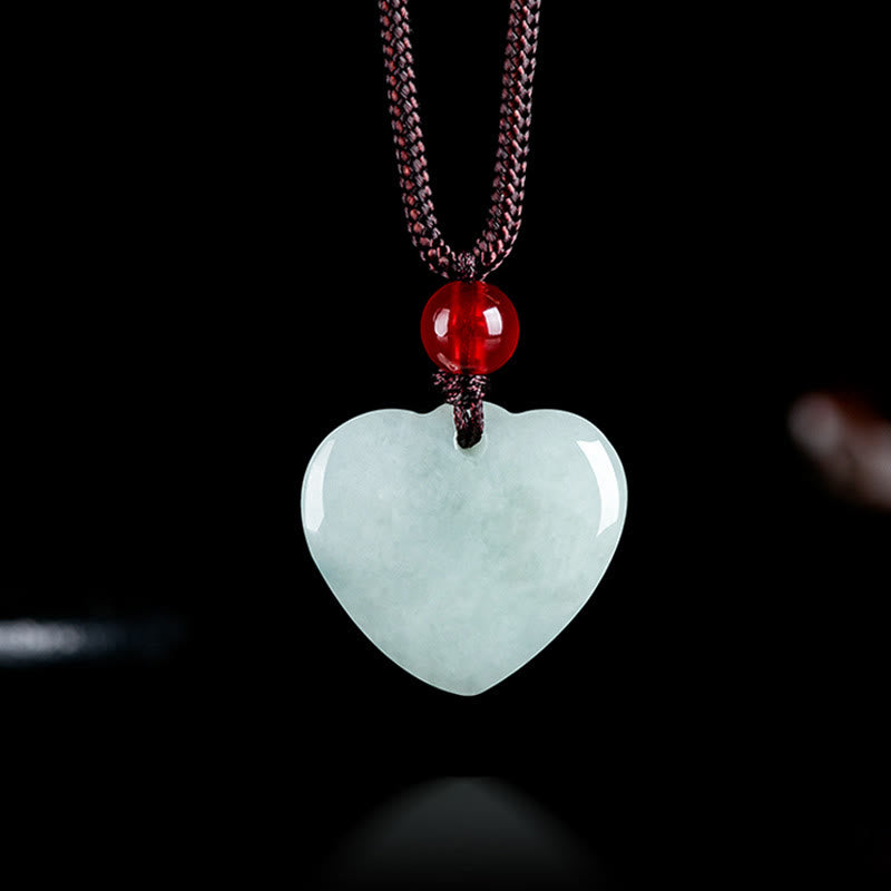 Fortune Jewel Jade Heart Prosperity Necklace Pendant