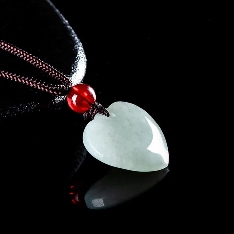 Fortune Jewel Jade Heart Prosperity Necklace Pendant