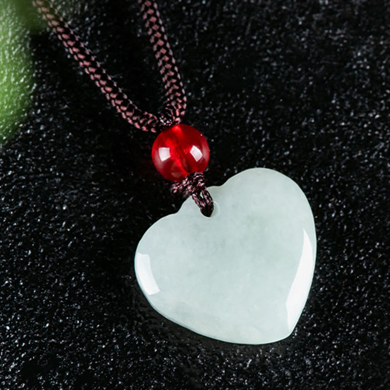 Fortune Jewel Jade Heart Prosperity Necklace Pendant