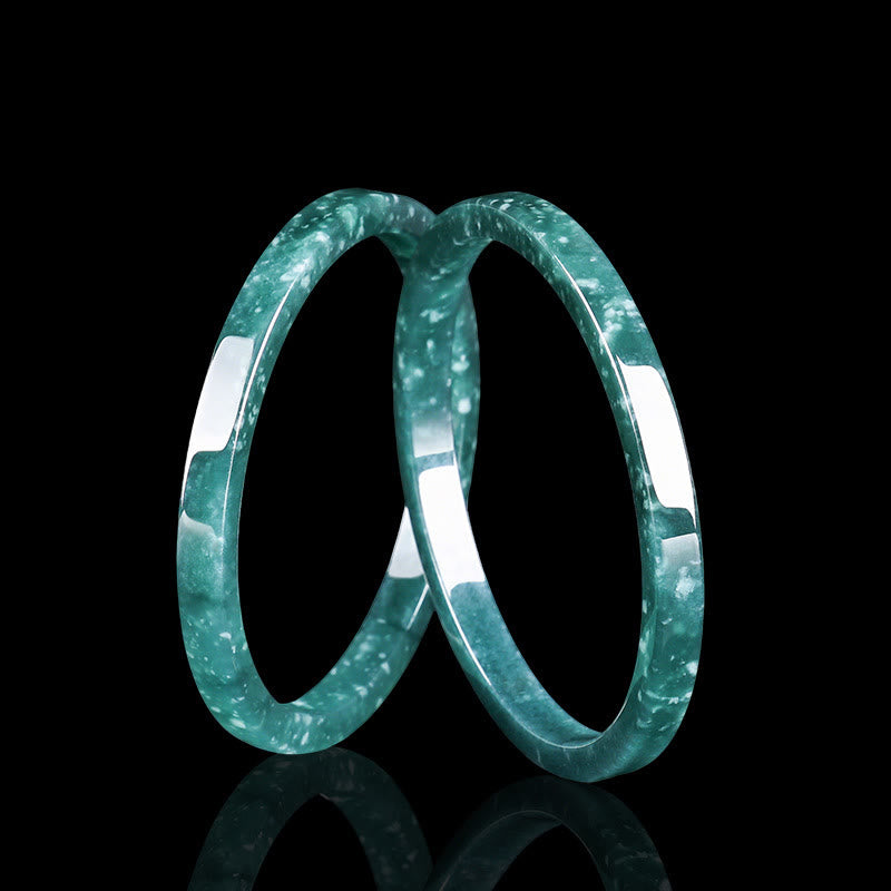 Fortune Jewel Natural Jade Abundance Thin Bracelet Bangle