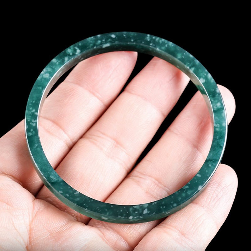 Fortune Jewel Natural Jade Abundance Thin Bracelet Bangle