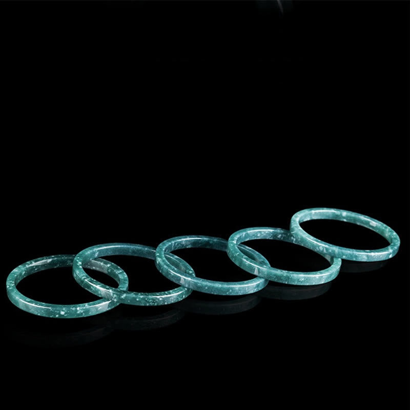 Fortune Jewel Natural Jade Abundance Thin Bracelet Bangle