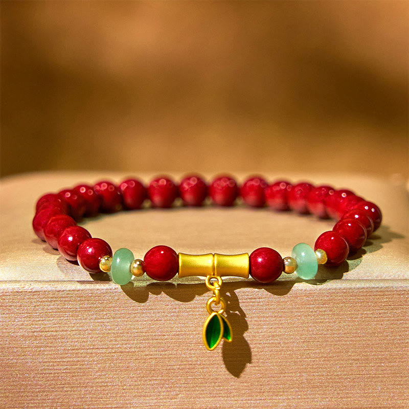 Fortune Jewel Cinnabar Bamboo Concentration Bracelet