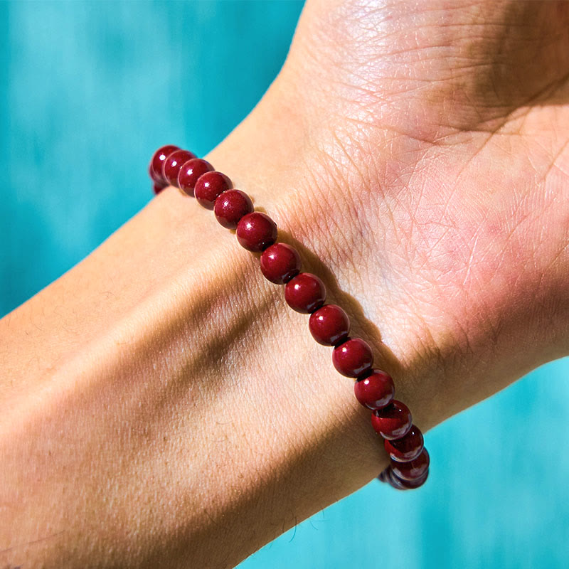 Fortune Jewel Cinnabar Bamboo Concentration Bracelet