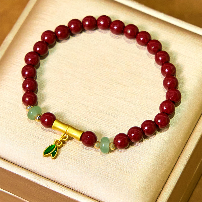 Fortune Jewel Cinnabar Bamboo Concentration Bracelet