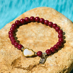 Fortune Jewel Cinnabar Gourd Fu Character Charm Blessing Bracelet