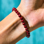 Fortune Jewel Cinnabar Gourd Fu Character Charm Blessing Bracelet