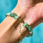 Fortune Jewel Natural Strawberry Quartz Green Strawberry Quartz Super Seven Crystal Flower Healing Bracelet