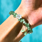 Fortune Jewel Natural Strawberry Quartz Green Strawberry Quartz Super Seven Crystal Flower Healing Bracelet
