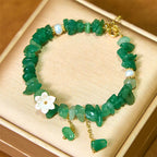 Fortune Jewel Natural Strawberry Quartz Green Strawberry Quartz Super Seven Crystal Flower Healing Bracelet