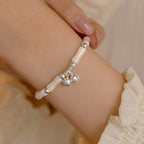 Fortune Jewel 925 Sterling Silver Natural White Jade Bamboo Bell Charm Luck Happiness Bracelet