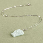 Fortune Jewel Jade Fortune Cat Prosperity Titanium Steel Necklace Pendant