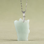Fortune Jewel Jade Fortune Cat Prosperity Titanium Steel Necklace Pendant