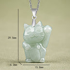 Fortune Jewel Jade Fortune Cat Prosperity Titanium Steel Necklace Pendant