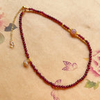 Fortune Jewel Natural Flower Garnet Pink Crystal Calm Double Wrap Bracelet