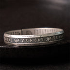 Fortune Jewel Om Mani Padme Hum Heart Sutra Mantra Lotus Peace Meditation Cuff Bracelet Bangle