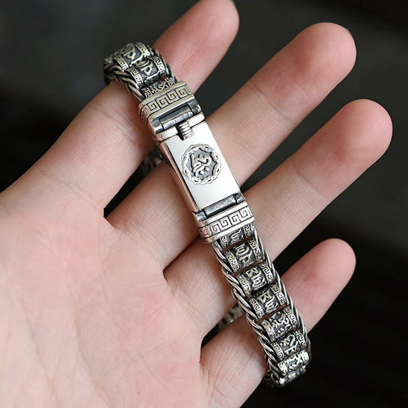 Fortune Jewel Tibetan Copper Buckle Om Mani Padme Hum Peace Metal Bracelet