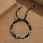 Fortune Jewel Tibetan Black String Copper Om Mani Padme Hum Pixiu Protection Braided Bracelet