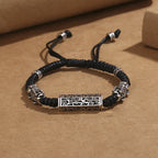 Fortune Jewel Tibetan Black String Copper Om Mani Padme Hum Pixiu Protection Braided Bracelet