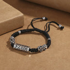 Fortune Jewel Tibetan Black String Copper Om Mani Padme Hum Pixiu Protection Braided Bracelet