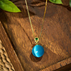 Fortune Jewel Cat's Eye Round Ball Confidence Necklace Pendant