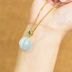 Fortune Jewel Cat's Eye Round Ball Confidence Necklace Pendant
