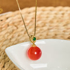 Fortune Jewel Cat's Eye Round Ball Confidence Necklace Pendant