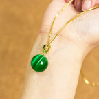 Fortune Jewel Cat's Eye Round Ball Confidence Necklace Pendant