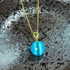 Fortune Jewel Cat's Eye Round Ball Confidence Necklace Pendant
