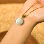 Fortune Jewel Cat's Eye Round Ball Confidence Necklace Pendant