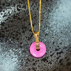 Fortune Jewel Purple Jade Peace Buckle Happiness Necklace Pendant