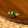 Fortune Jewel Natural Jade Adjustable Buckle Prosperity Ring