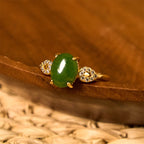 Fortune Jewel Natural Jade Adjustable Buckle Prosperity Ring