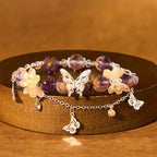 Fortune Jewel Natural Purple Phantom Butterfly Flowers Wisdom Bracelet