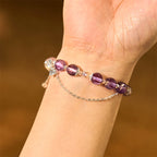 Fortune Jewel Natural Purple Phantom Butterfly Flowers Wisdom Bracelet