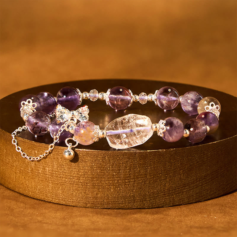 Fortune Jewel Natural Purple Phantom Bow Wisdom Bracelet