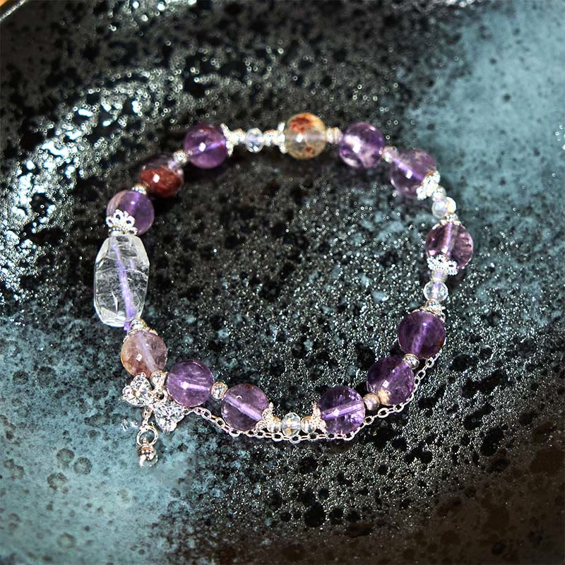 Fortune Jewel Natural Purple Phantom Bow Wisdom Bracelet