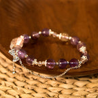 Fortune Jewel Natural Purple Phantom Bow Wisdom Bracelet
