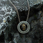 Fortune Jewel Double Ring PiXiu Peace Buckle Wealth Rotatable Necklace Pendant